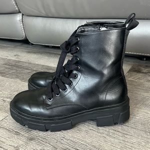 Black combat boots